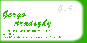 gergo aradszky business card